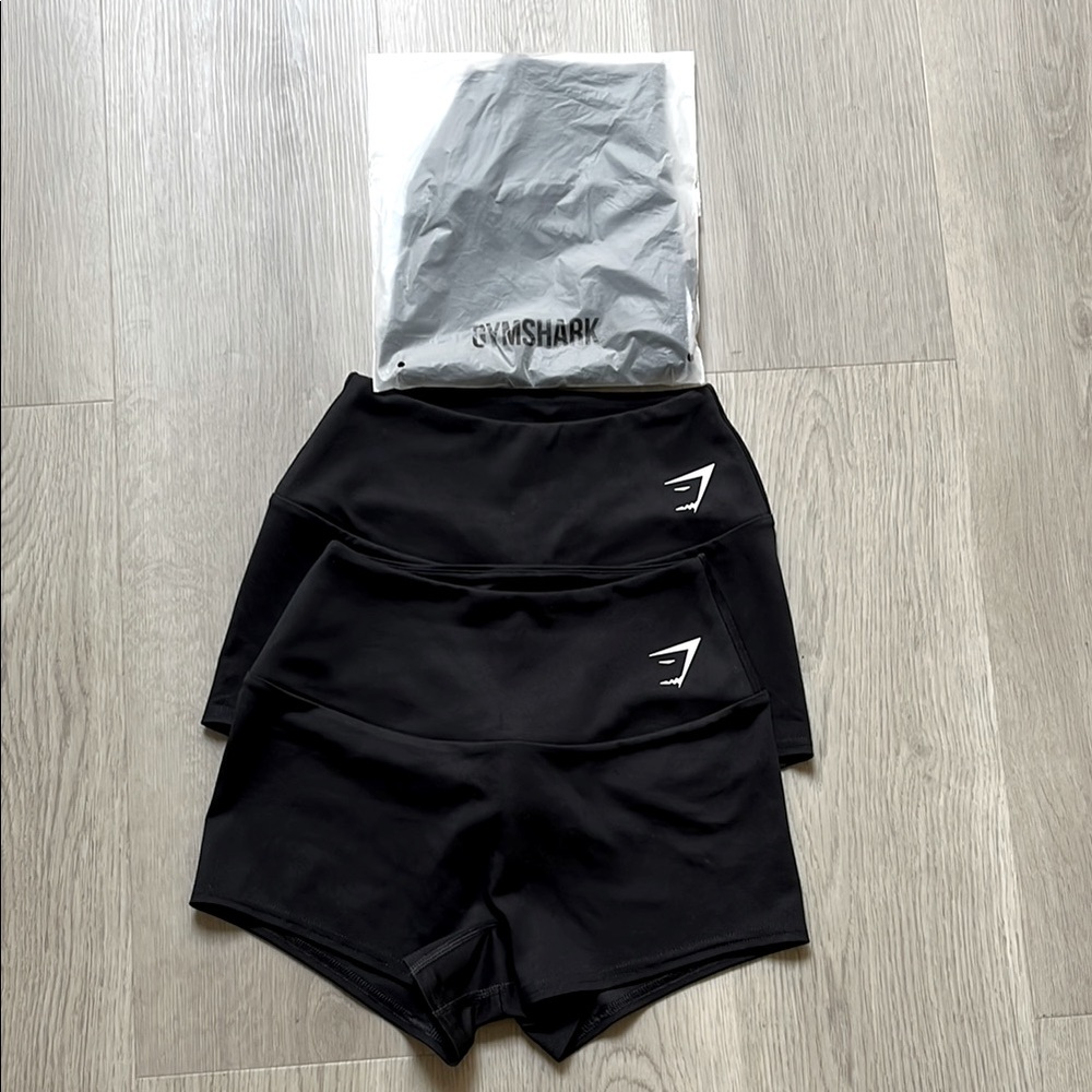 Gymshark Black High-Waisted Shorts Trio